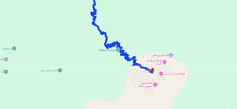 جادهی پر پیچ و خم کوهستانی نزدیک فیلبند
