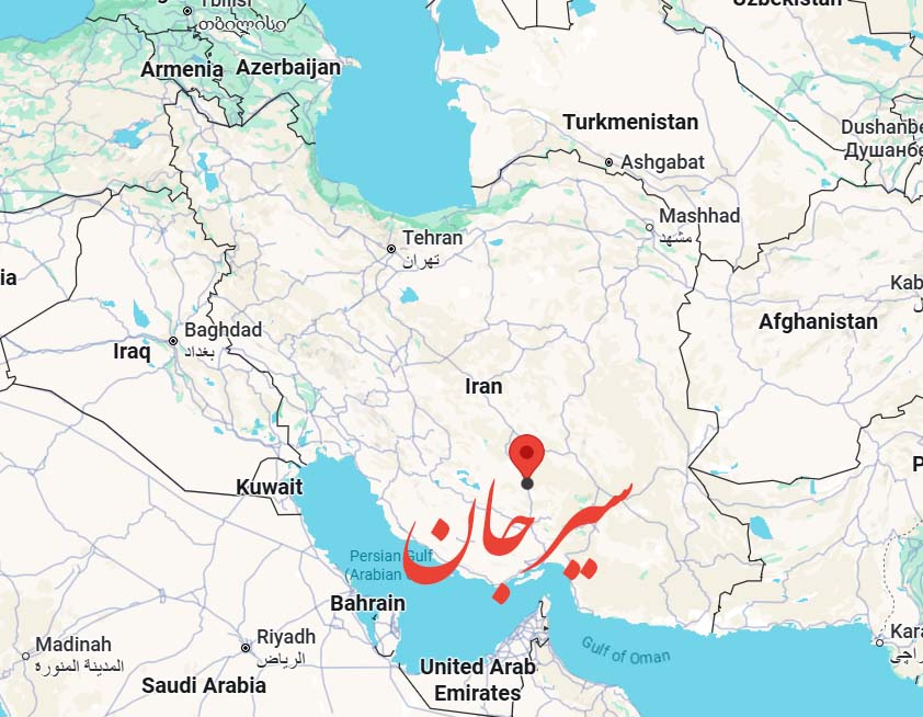 سیرجان روی نقشه ایران