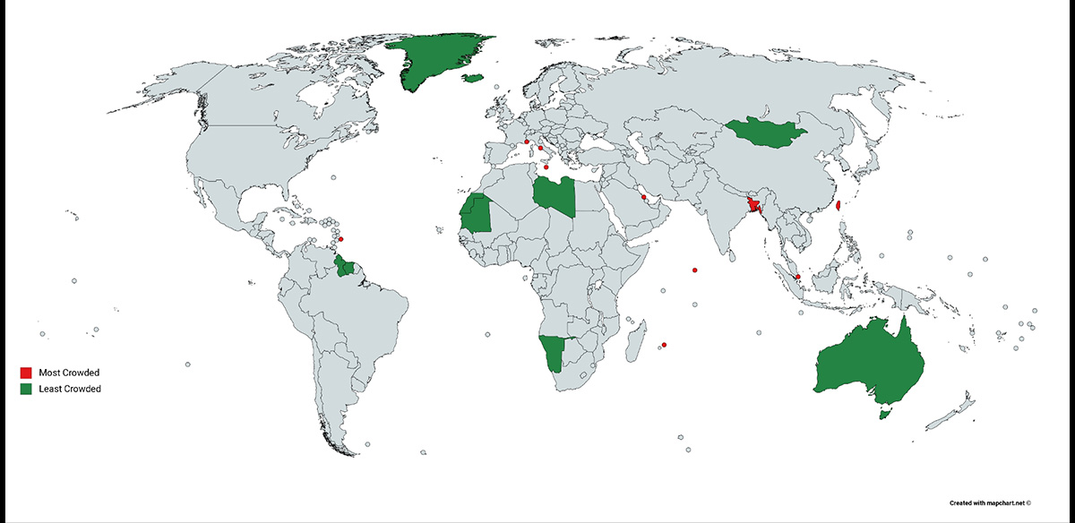 10 تا از کم جمعیت ترین کشور جهان​ و دلایل پراکندگی جمعیت در آنها