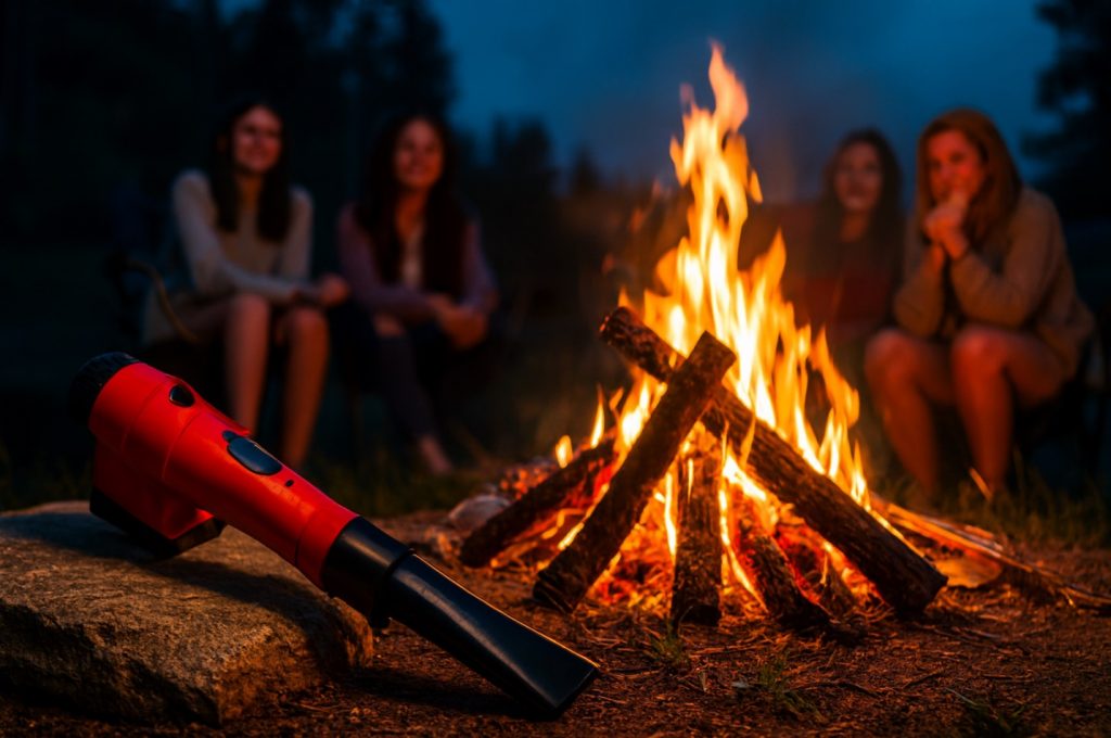 بادبزن برای درست کردن آتش از لوازم مورد نیاز دختران در سفر به شمال