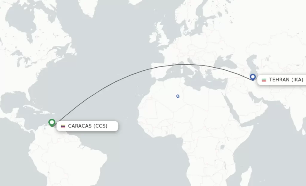 فاصله ونزوئلا تا ایران
